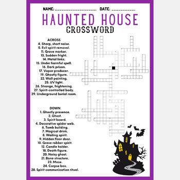 like a haunted house crossword|spine tingling crossword clues.